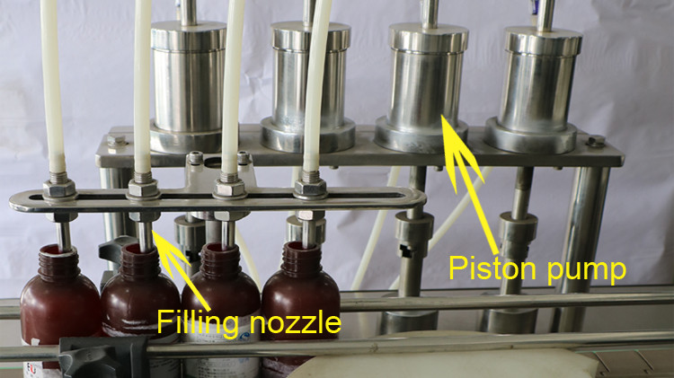 Машина для наполнения круглых бутылок на 500 мл с герметизирующим колпачком и звездообразным колесом